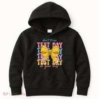 Test Day Couqette Bow Pencil Dont Stress Do Your Best Kids Hoodie thumb 0