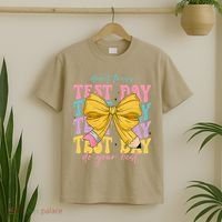 Test Day Couqette Bow Pencil Dont Stress Do Your Best T-Shirt thumb 2