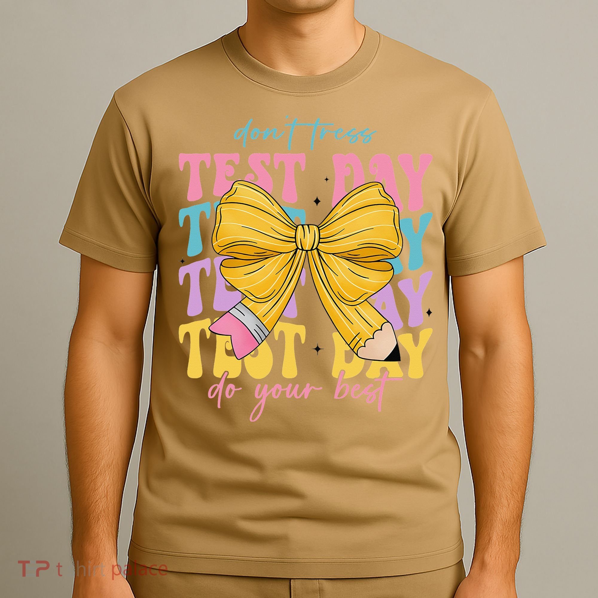 Test Day Couqette Bow Pencil Dont Stress Do Your Best T-Shirt
