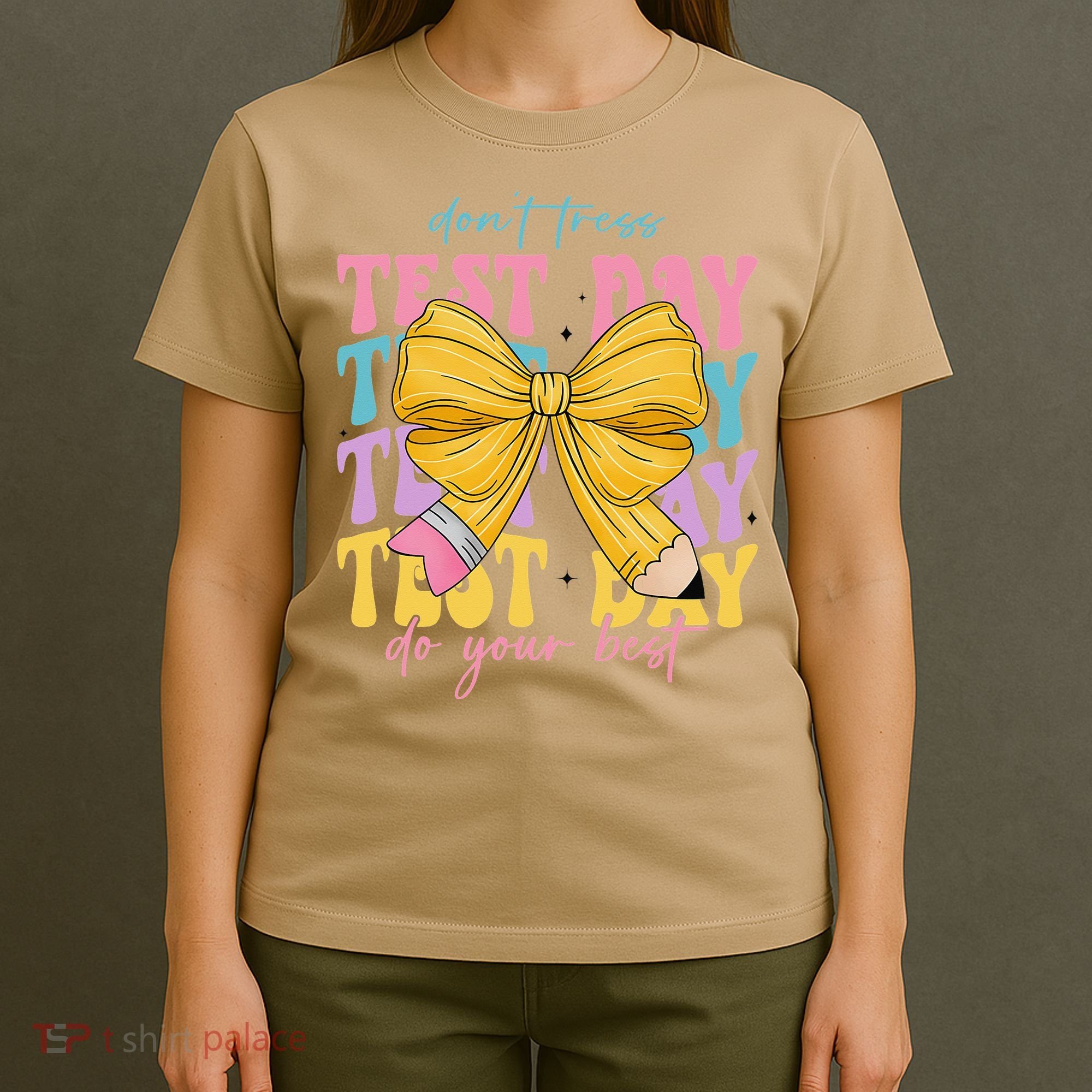 Test Day Couqette Bow Pencil Dont Stress Do Your Best T-Shirt