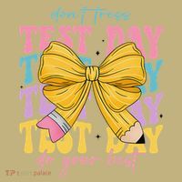 Test Day Couqette Bow Pencil Dont Stress Do Your Best Mousepad thumb 1