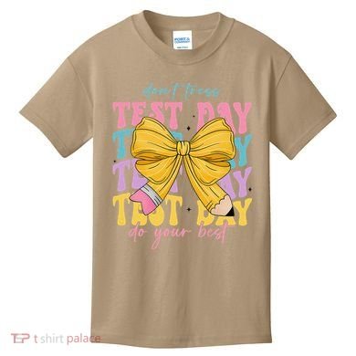 Test Day Couqette Bow Pencil Dont Stress Do Your Best Kids T-Shirt