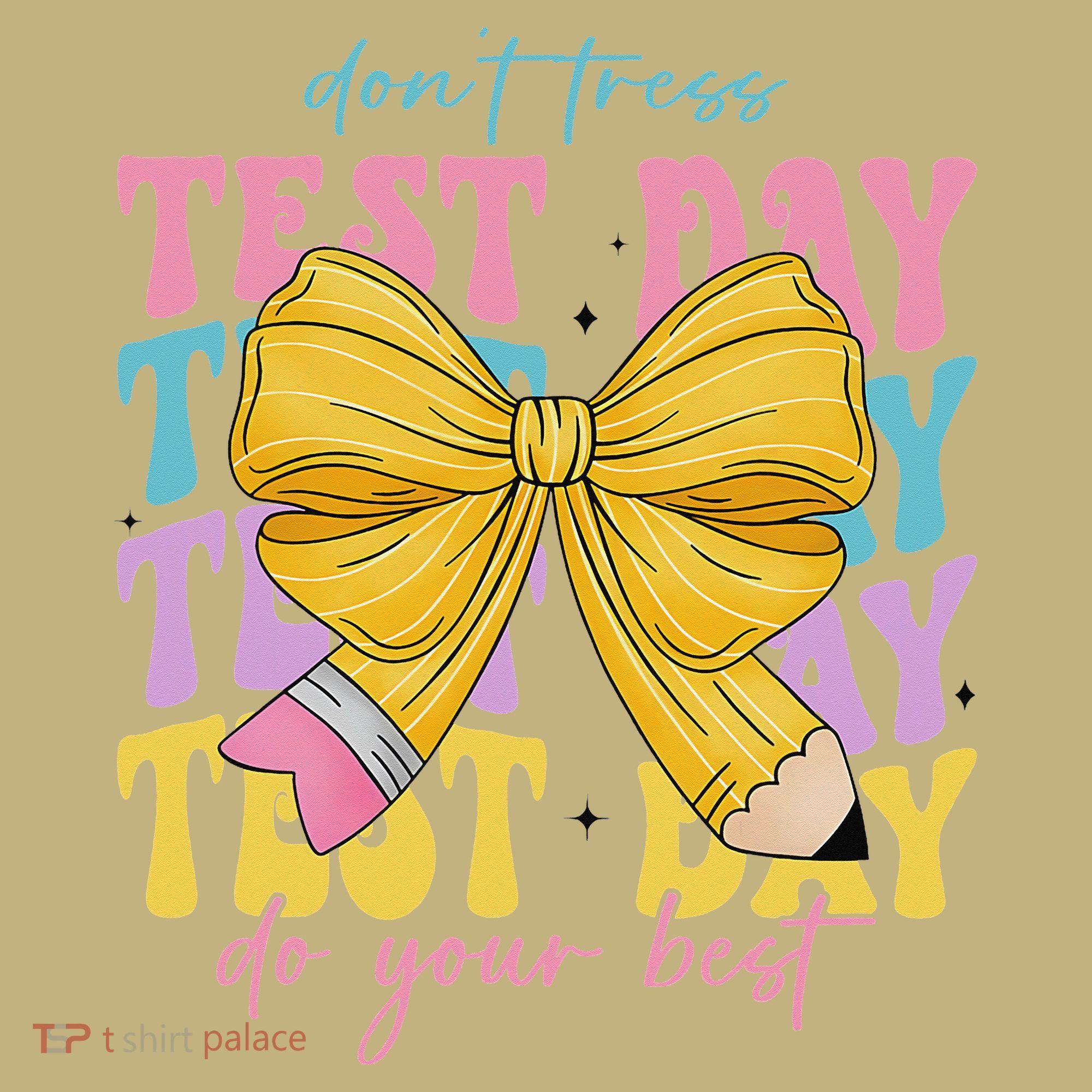 Test Day Couqette Bow Pencil Dont Stress Do Your Best Kids T-Shirt