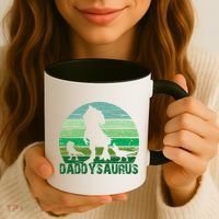 Trex Daddysaurus Cute Dinosaur Papasaurus FatherS Day Gift Coffee Mug thumb 3