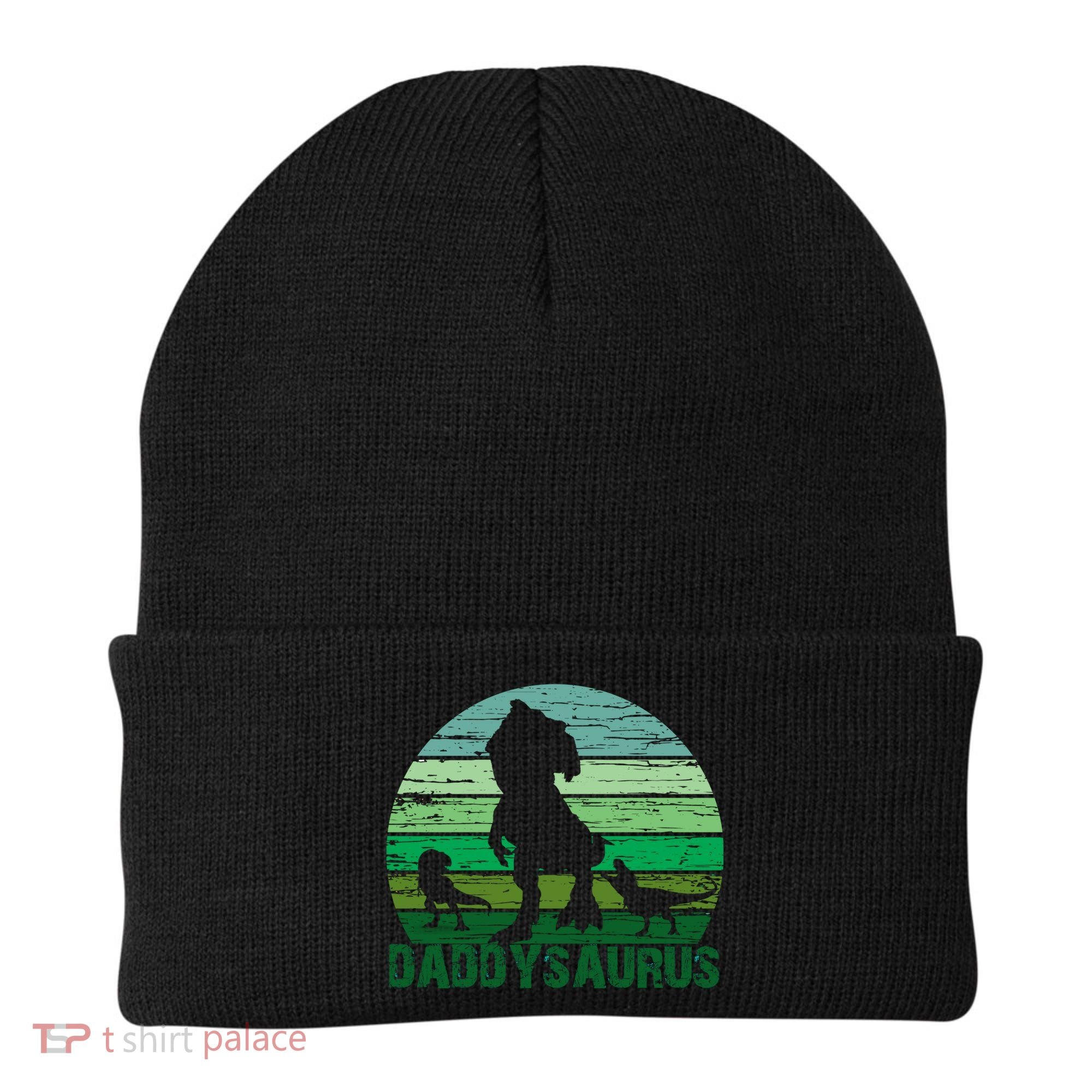 Trex Daddysaurus Cute Dinosaur Papasaurus FatherS Day Gift Beanie