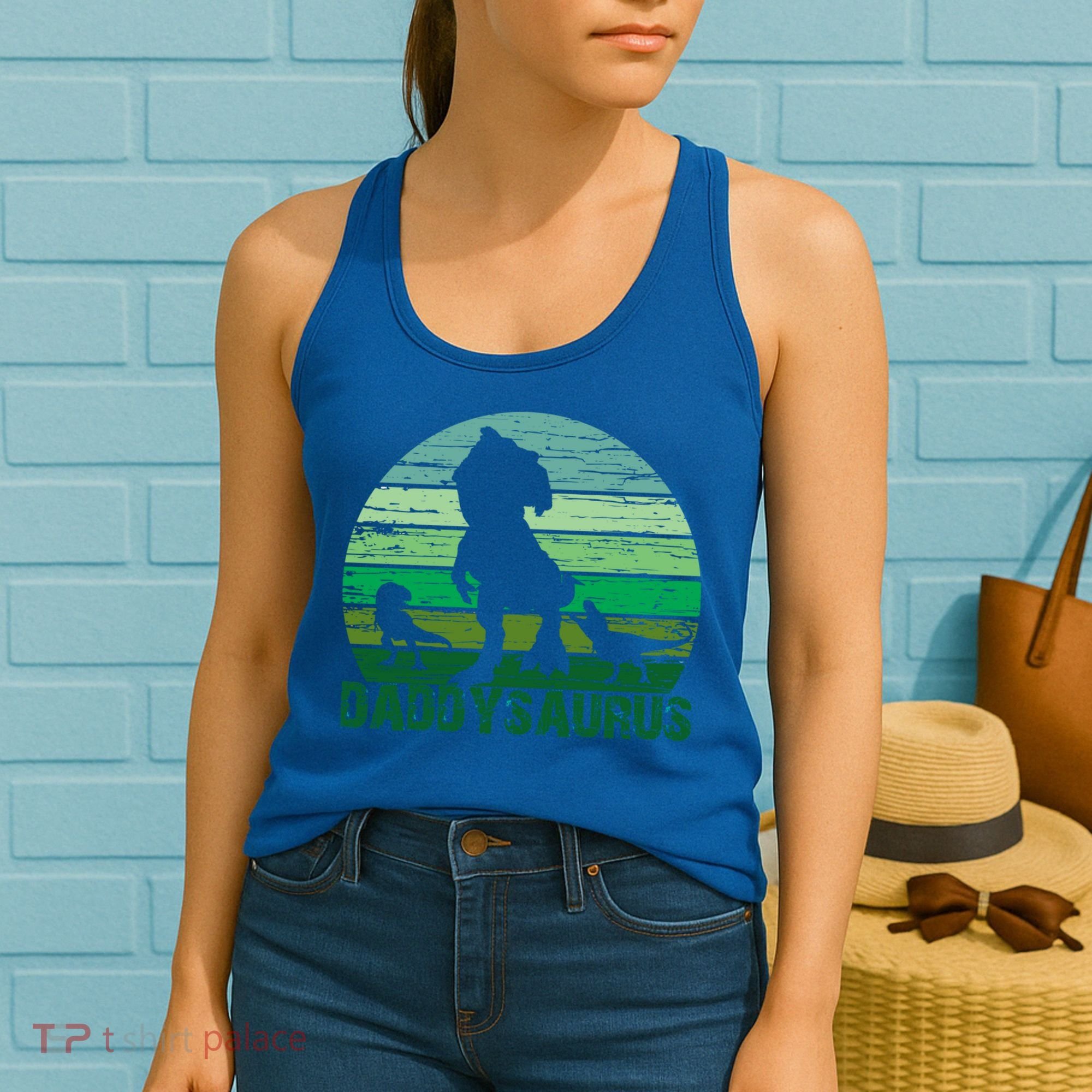 Trex Daddysaurus Cute Dinosaur Papasaurus FatherS Day Gift Women's Tank Top