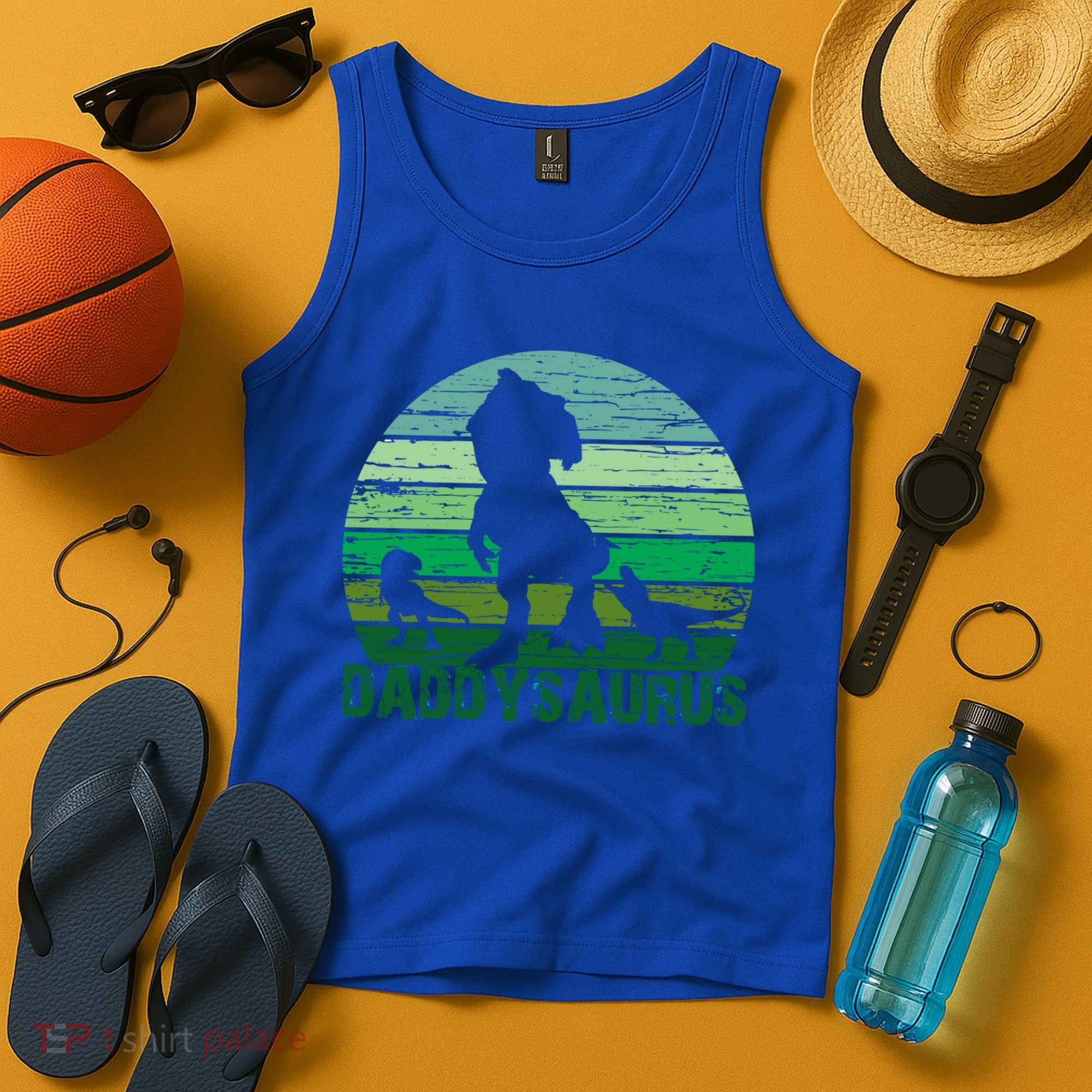 Trex Daddysaurus Cute Dinosaur Papasaurus FatherS Day Gift Tank Top