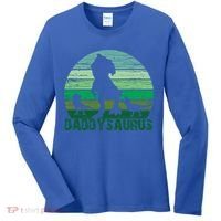 Trex Daddysaurus Cute Dinosaur Papasaurus FatherS Day Gift Women's Long Sleeve Shirt thumb 0