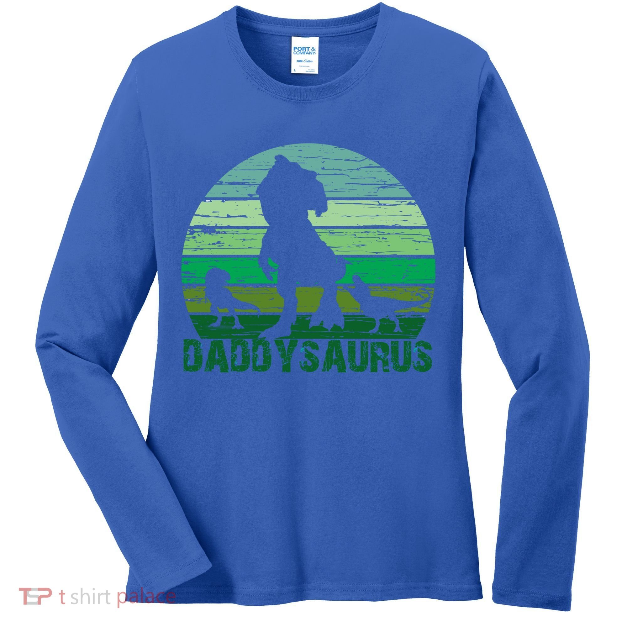 Trex Daddysaurus Cute Dinosaur Papasaurus FatherS Day Gift Women's Long Sleeve Shirt