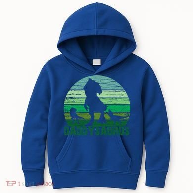 Trex Daddysaurus Cute Dinosaur Papasaurus FatherS Day Gift Kids Hoodie