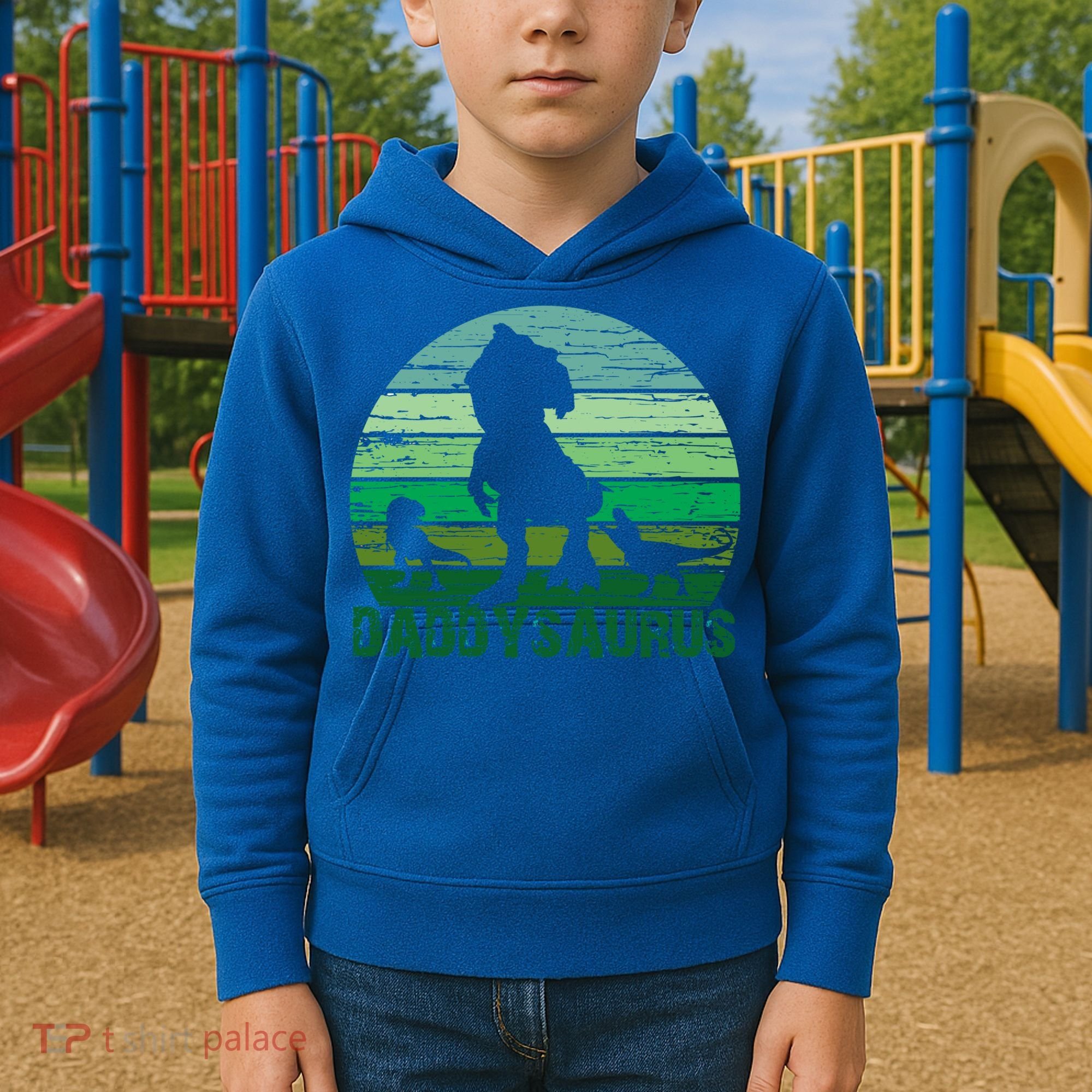 Trex Daddysaurus Cute Dinosaur Papasaurus FatherS Day Gift Kids Hoodie