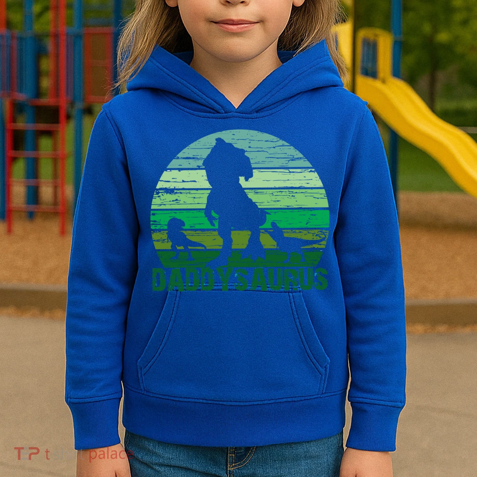 Trex Daddysaurus Cute Dinosaur Papasaurus FatherS Day Gift Kids Hoodie