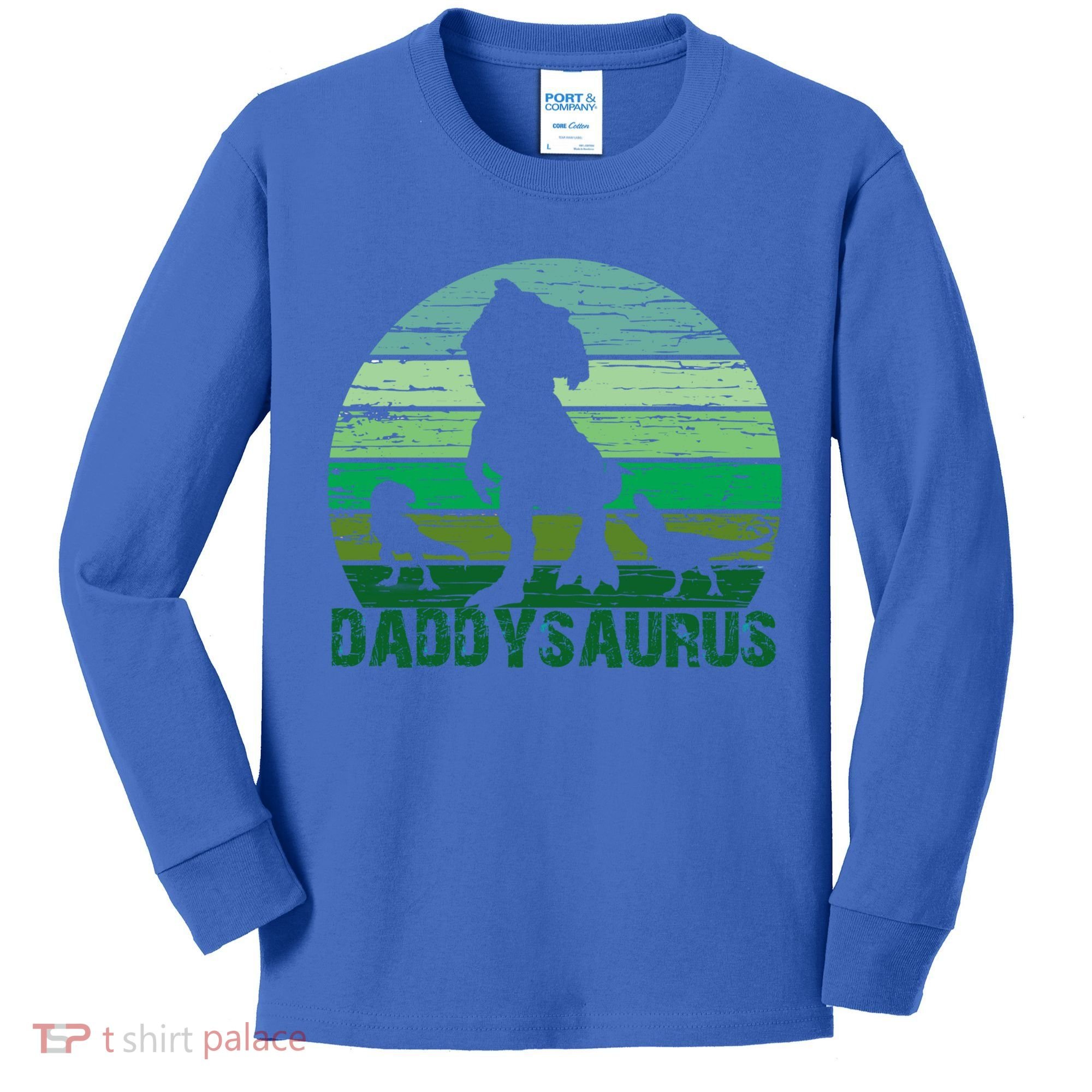 Trex Daddysaurus Cute Dinosaur Papasaurus FatherS Day Gift Kids Long Sleeve Shirt