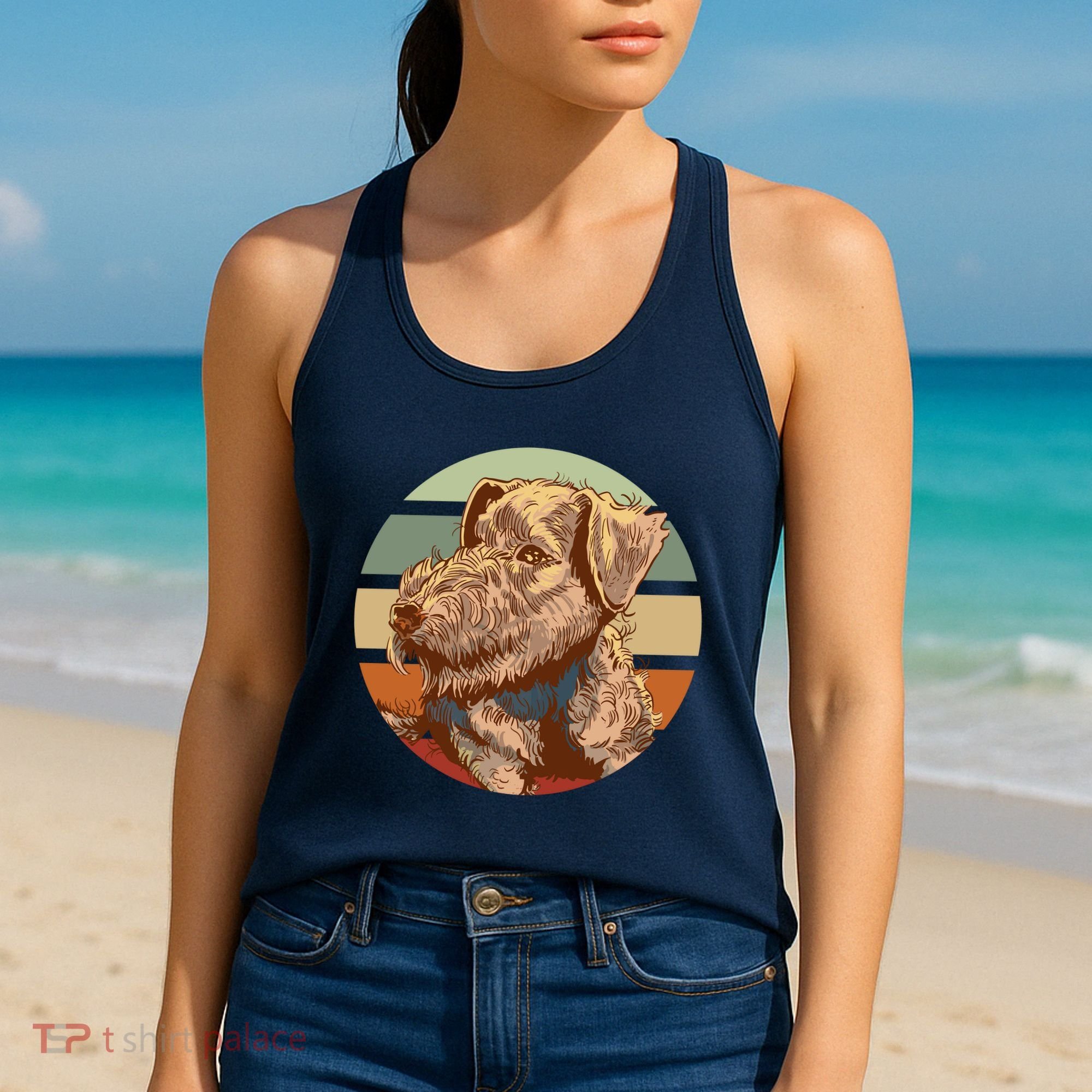 Terrier Dog Cute Sunset Women's Tank Top
