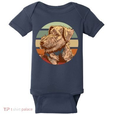Terrier Dog Cute Sunset Baby Bodysuit