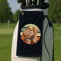 Terrier Dog Cute Sunset Golf Towel thumb 2
