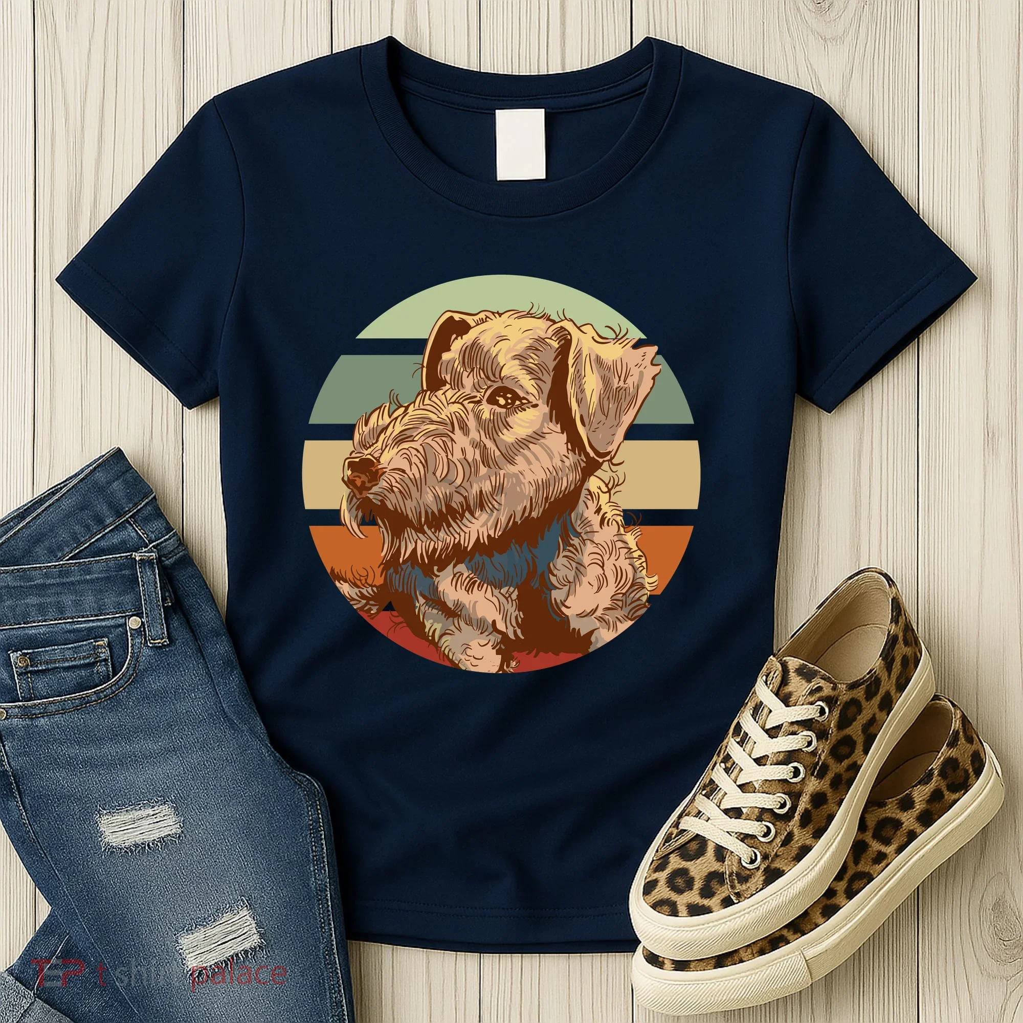 Terrier Dog Cute Sunset Women's T-Shirt