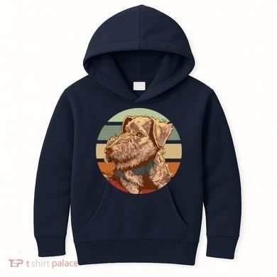 Terrier Dog Cute Sunset Kids Hoodie