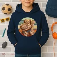 Terrier Dog Cute Sunset Kids Hoodie thumb 2