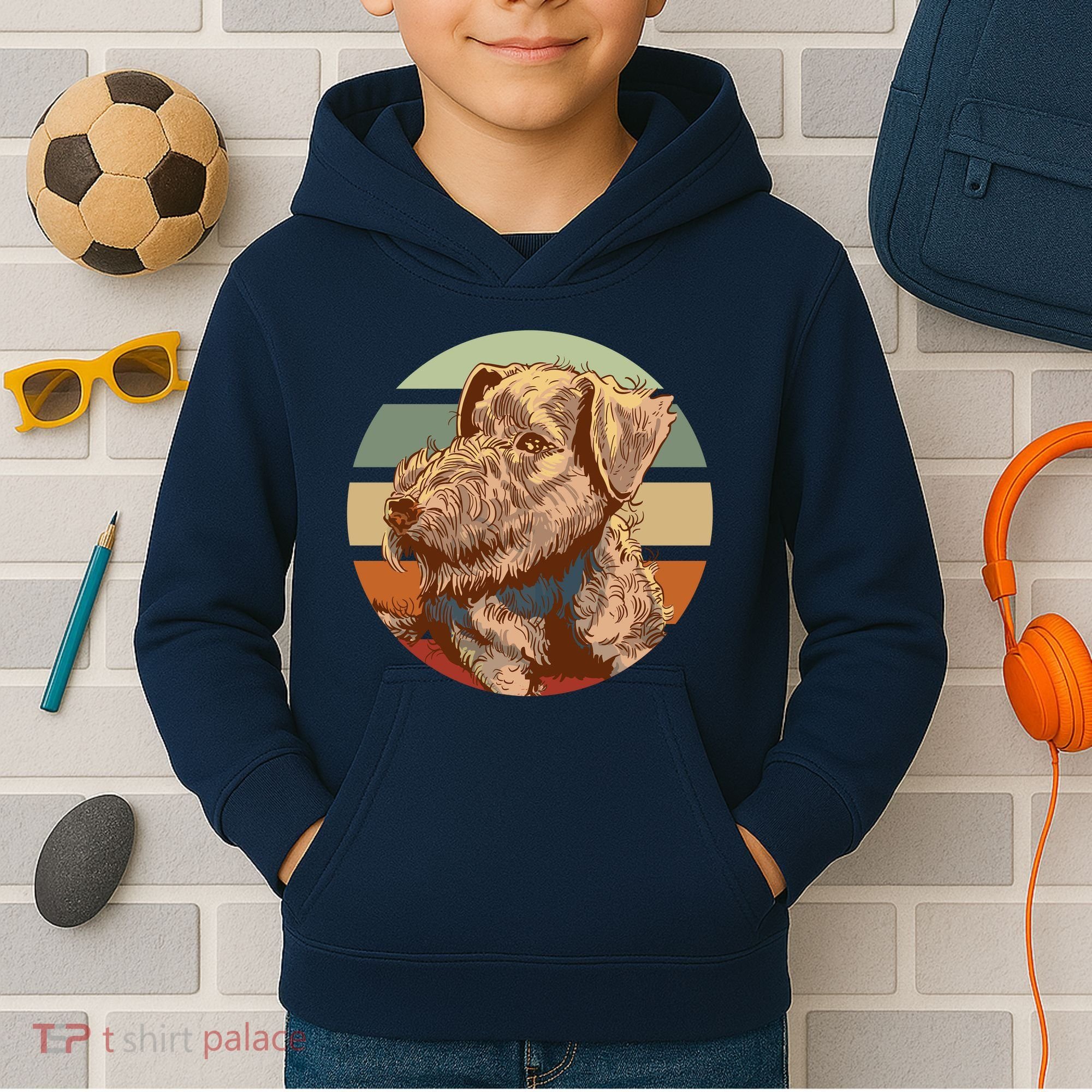 Terrier Dog Cute Sunset Kids Hoodie