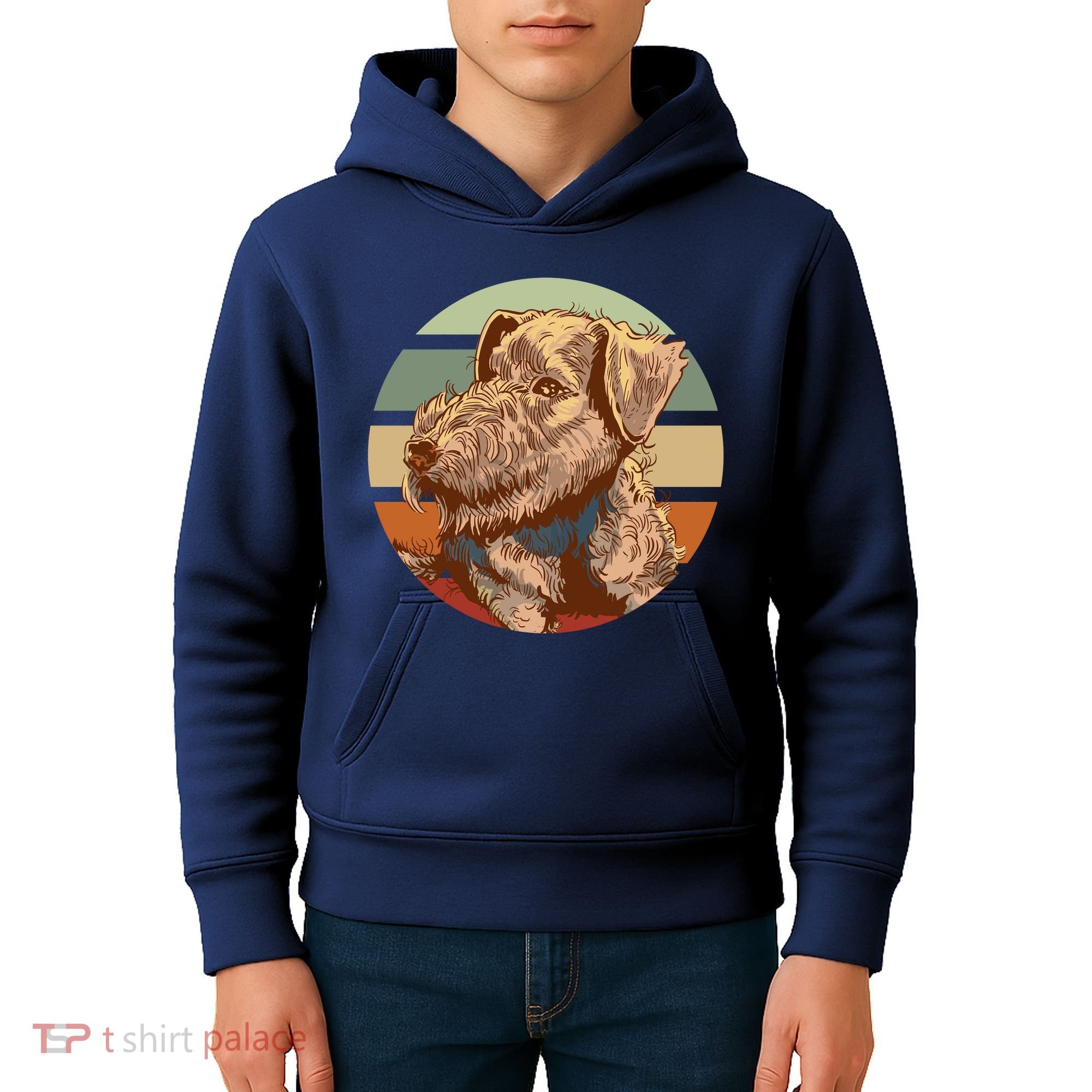 Terrier Dog Cute Sunset Kids Hoodie