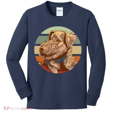 Terrier Dog Cute Sunset Kids Long Sleeve Shirt
