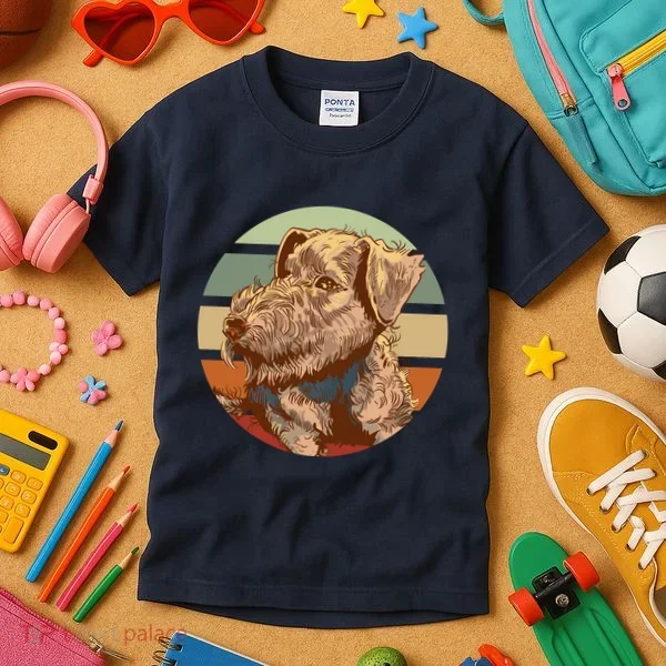 Terrier Dog Cute Sunset Kids T-Shirt