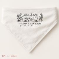 The Devil Can Scrap But The Lord Has Won Western USA-Made Doggie Bandana thumb 0