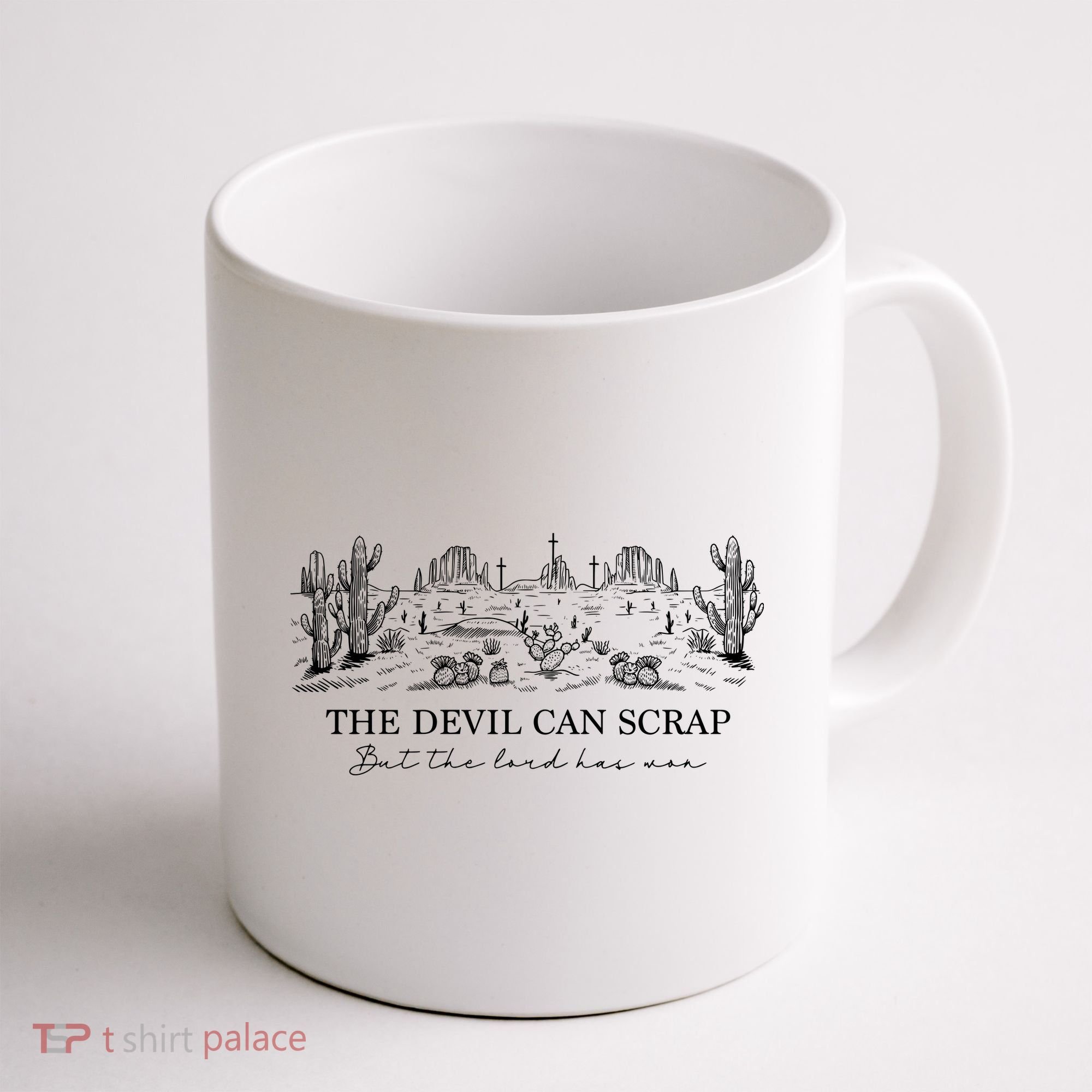 The Devil Can Scrap But The Lord Has Won Western Coffee Mug