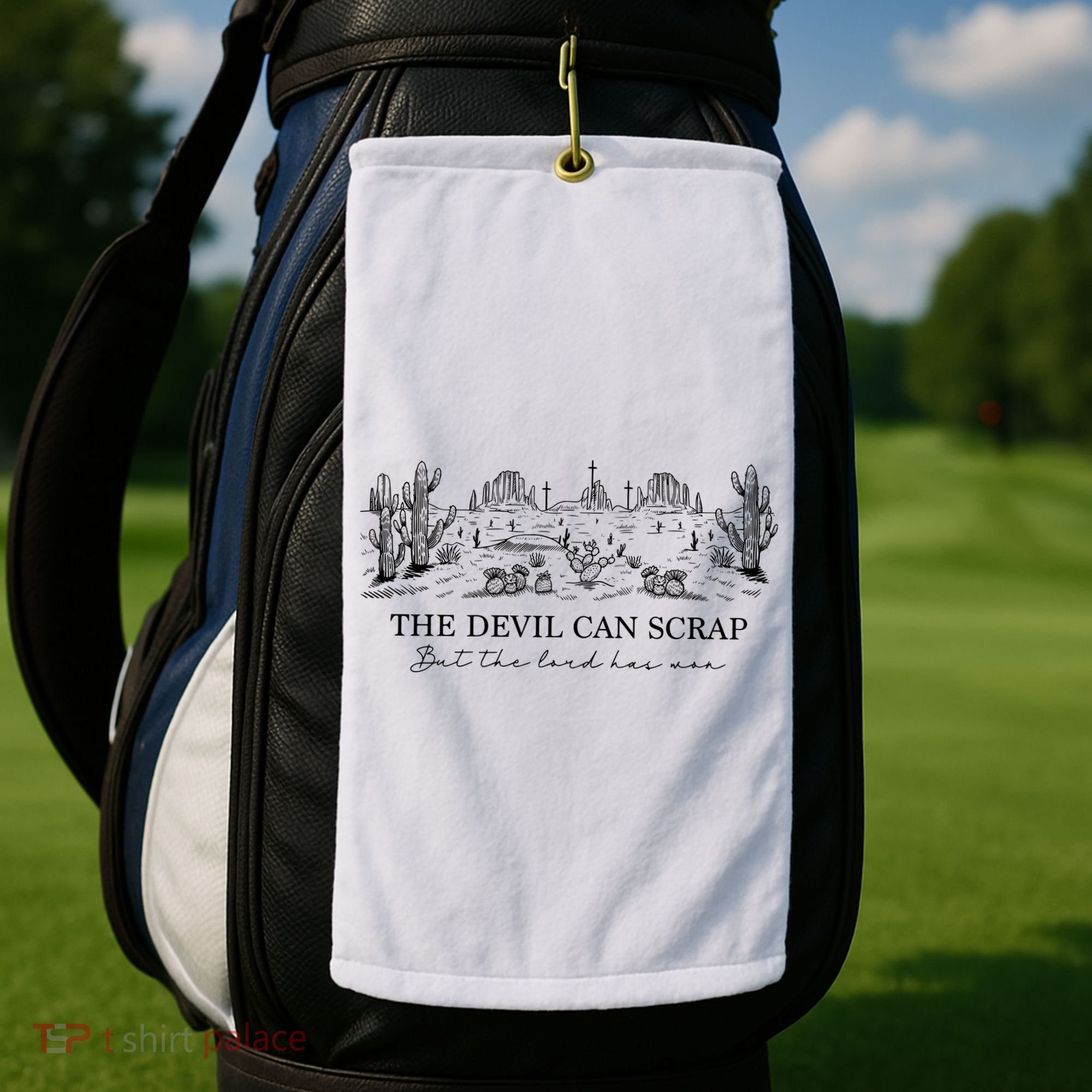 The Devil Can Scrap But The Lord Has Won Western Golf Towel