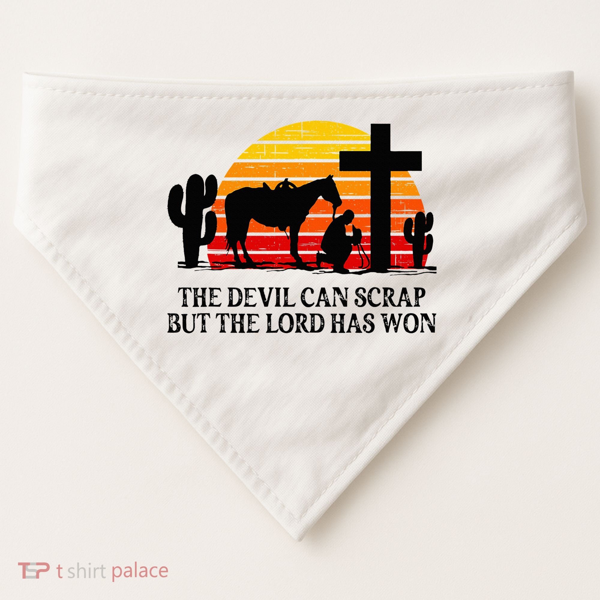 The Devil Can Scrap But The Lord Has Won USA-Made Doggie Bandana