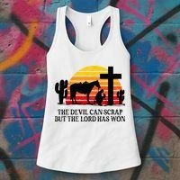 The Devil Can Scrap But The Lord Has Won Women's Tank Top thumb 3