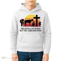 The Devil Can Scrap But The Lord Has Won Kids Hoodie thumb 4