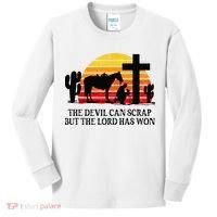 The Devil Can Scrap But The Lord Has Won Kids Long Sleeve Shirt thumb 0