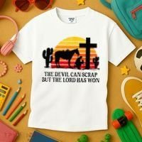 The Devil Can Scrap But The Lord Has Won Kids T-Shirt thumb 3