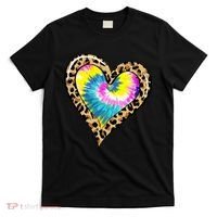 Tie Dye Colorful Cute Leopard Heart Love Hippie T-Shirt thumb 0