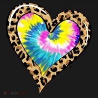 Tie Dye Colorful Cute Leopard Heart Love Hippie T-Shirt thumb 7