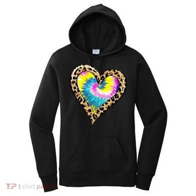 Tie Dye Colorful Cute Leopard Heart Love Hippie Women's Hoodie