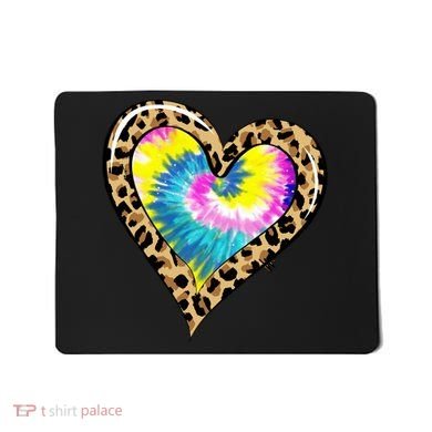 Tie Dye Colorful Cute Leopard Heart Love Hippie Mousepad
