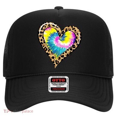 Tie Dye Colorful Cute Leopard Heart Love Hippie Hat