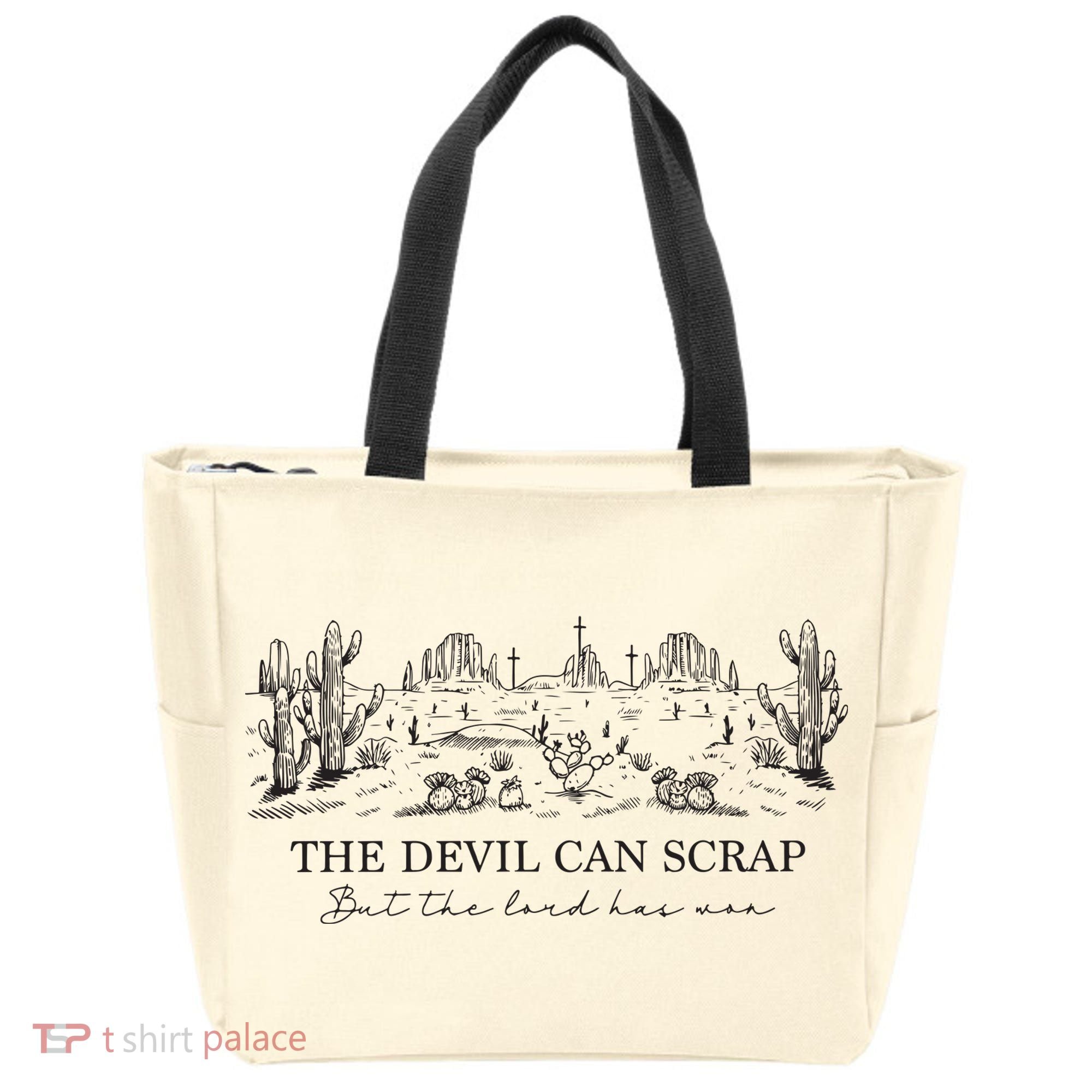 The Devil Can Scrap But The Lord Has Won Western Tote Bag