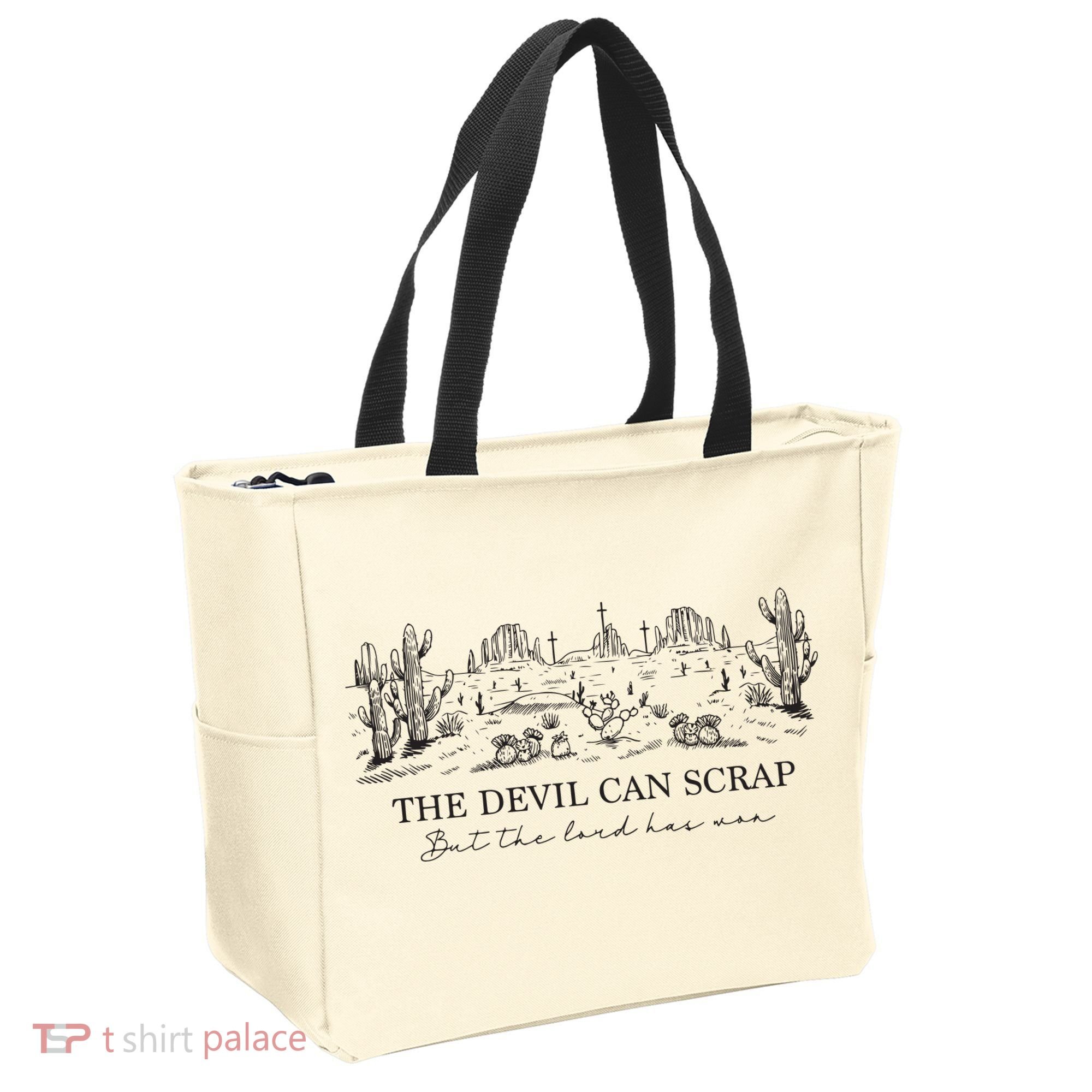 The Devil Can Scrap But The Lord Has Won Western Tote Bag