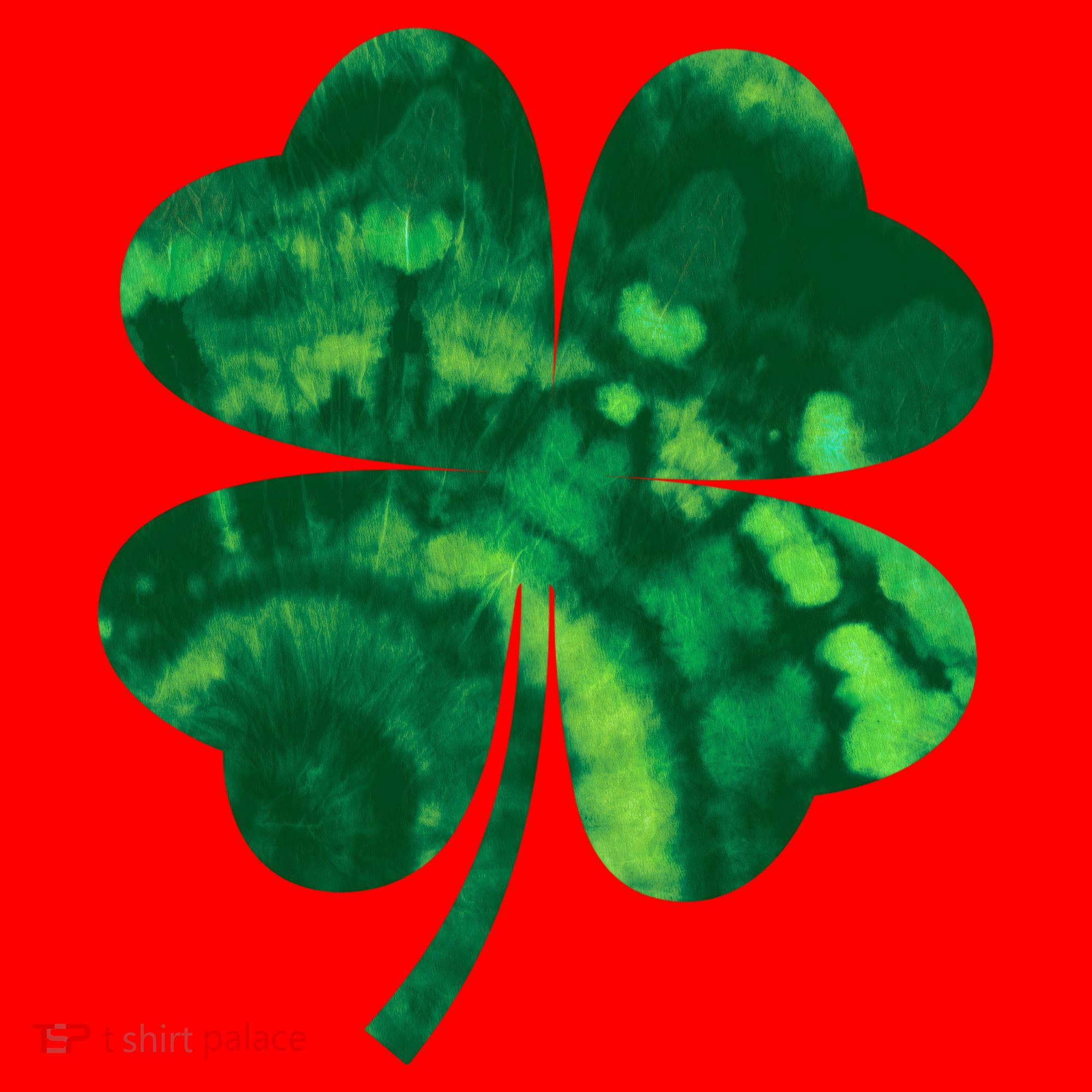 Tie Dye Clover St Patrick's Day Santa Hat