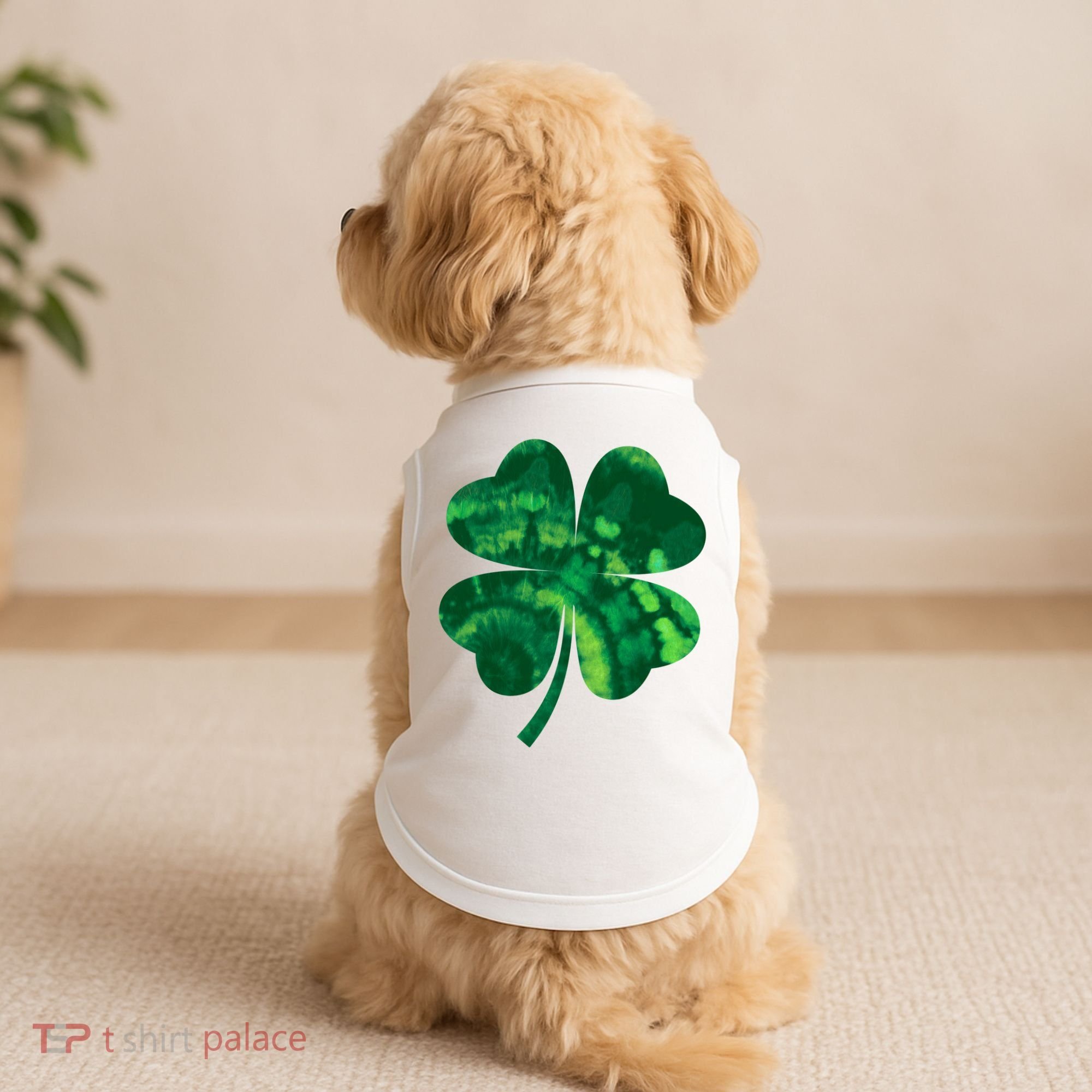 Tie Dye Clover St Patrick's Day Doggie Tank