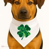 Tie Dye Clover St Patrick's Day USA-Made Doggie Bandana thumb 1
