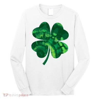 Tie Dye Clover St Patrick's Day Long Sleeve Shirt