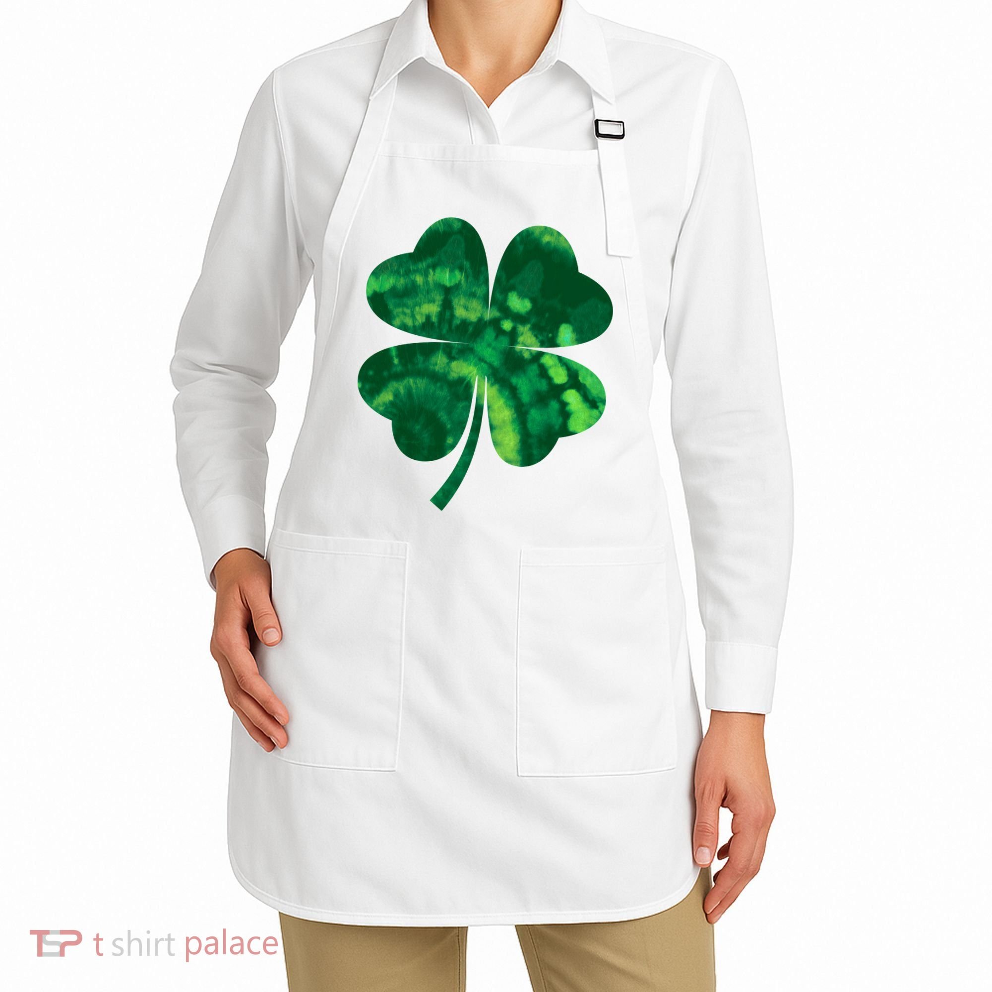 Tie Dye Clover St Patrick's Day Apron
