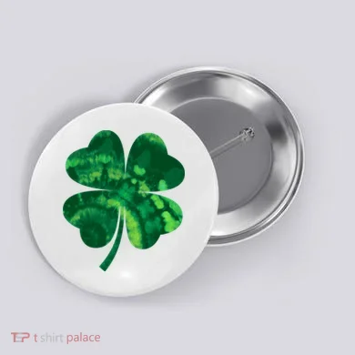 Tie Dye Clover St Patrick's Day Button