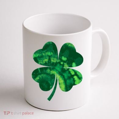 Tie Dye Clover St Patrick's Day Coffee Mug back