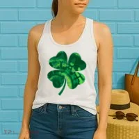 Tie Dye Clover St Patrick's Day Women's Tank Top thumb 2